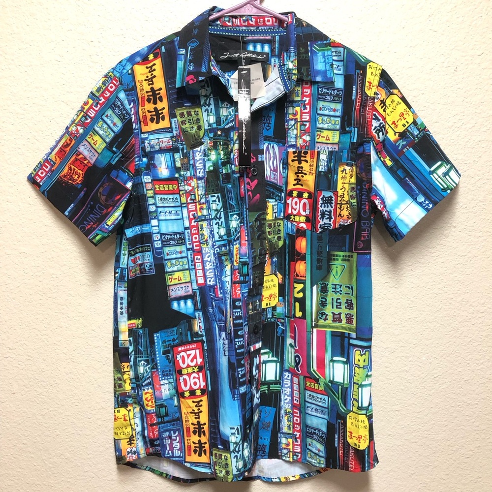 Just Attitude N.W.T. Japanese City Premium Multi-Color Neon Sign Print SZ.Small.